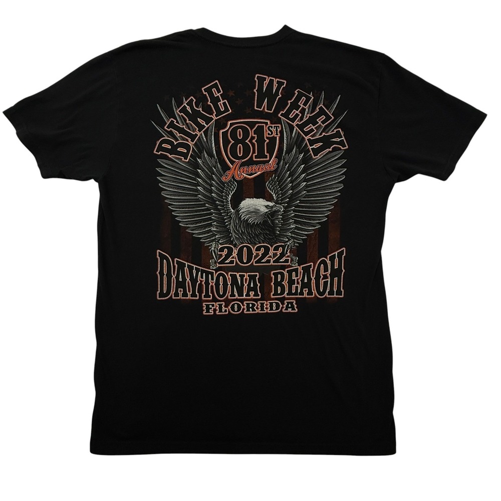 USA Luxury Co. T-Shirt Mens Large Daytona Beach Bike Week 2022 Eagle Graphic